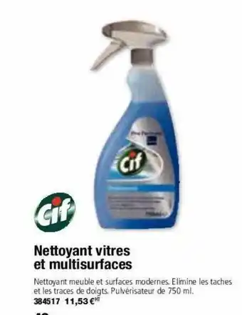 Nettoyant vitres et multisurfaces cif