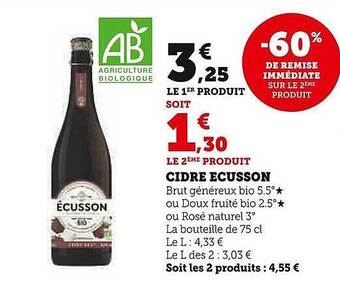 Super U Cidre écusson offre