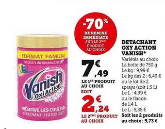 Super U Détachant oxy action vanish offre