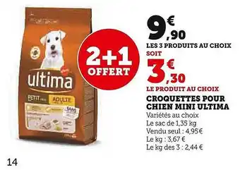 U Express Croquettes pour chien mini ultima offre