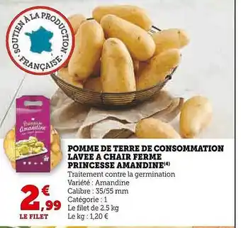 U Express Pomme de terre de consommation lavée a chair ferme princesse amandine offre