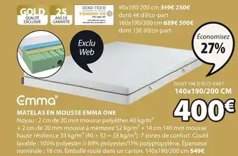JYSK Matelas en Mousse Emma One offre