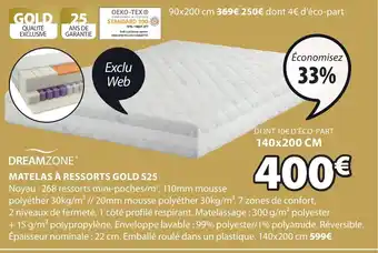 Matelas à Ressorts Gold S25
