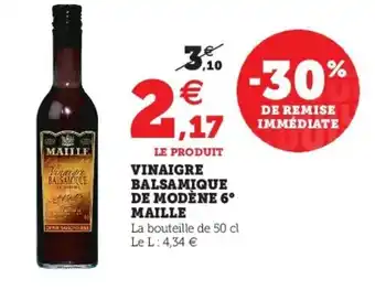 Super U Vinaigre Balsamique de Modène 6 offre