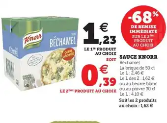 Super U Sauce Knorr offre