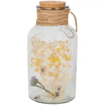Action Bouteille avec fleurs séchées et led offre