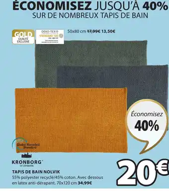 JYSK Tapis de Bain Nolvik offre