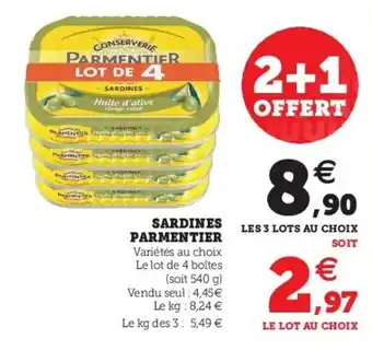 Super U Sardines Parmentier offre