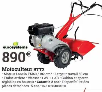 Espace emeraude Motoculteur RTT2 offre