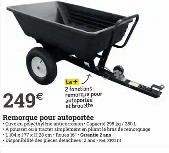 Espace emeraude Remorque Pour Autoportée offre