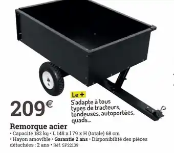 Espace emeraude Remorque Acier offre