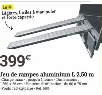 Espace emeraude Jeu de Rampes Aluminium L 2.50 m offre