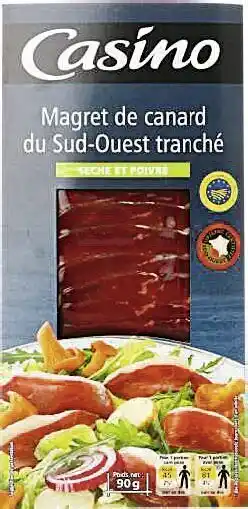 MAGRET DE CANARD DU SUD-OUEST TRANCHÉ SÉCHÉ ET POIVRÉ