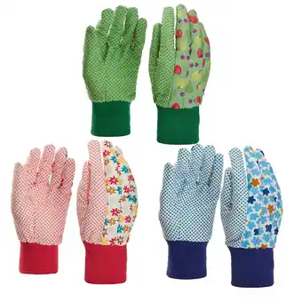 Castorama Gants en coton imprimé, paquet de 3 paires verve - taille 8 (m) offre