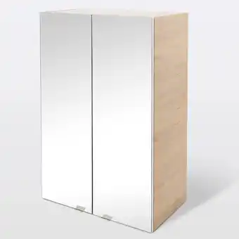 Castorama Armoire de salle de bains avec miroir goodhome imandra bois chêne l.60 x h.90 x p.36 cm offre