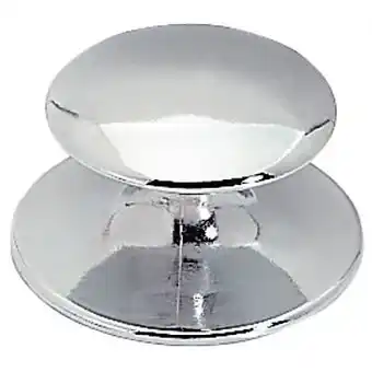 Bouton adhésif métal chromé mat