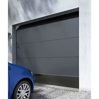 Porte de garage sectionnelle londres grise motorisation somfy - l.240 x h.200 cm (pré-montée)
