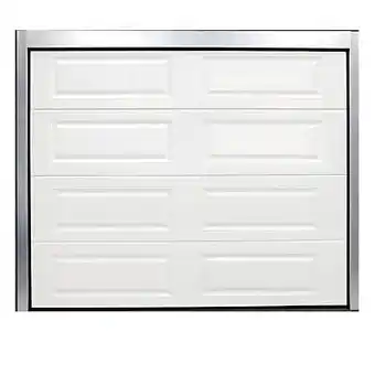 Porte de garage sectionnelle à cassettes blanche - l.240 x h.200 cm (pré-montée)