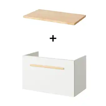 Castorama Meuble sous vasque à poser goodhome adriska blanc 80 cm + plan toilette talland offre