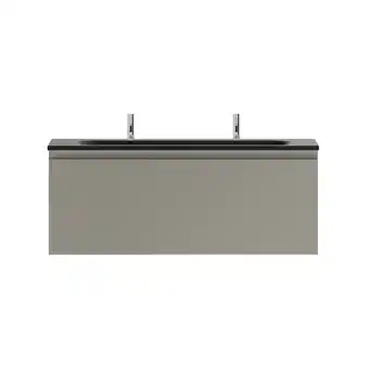 Castorama Meuble sous vasque à suspendre pura gris 120 cm + plan vasque en résine blanc offre