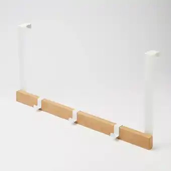 Castorama Support pour porte bois naturel et blanc métal + 3 crochets métal blanc nantua goodhome offre