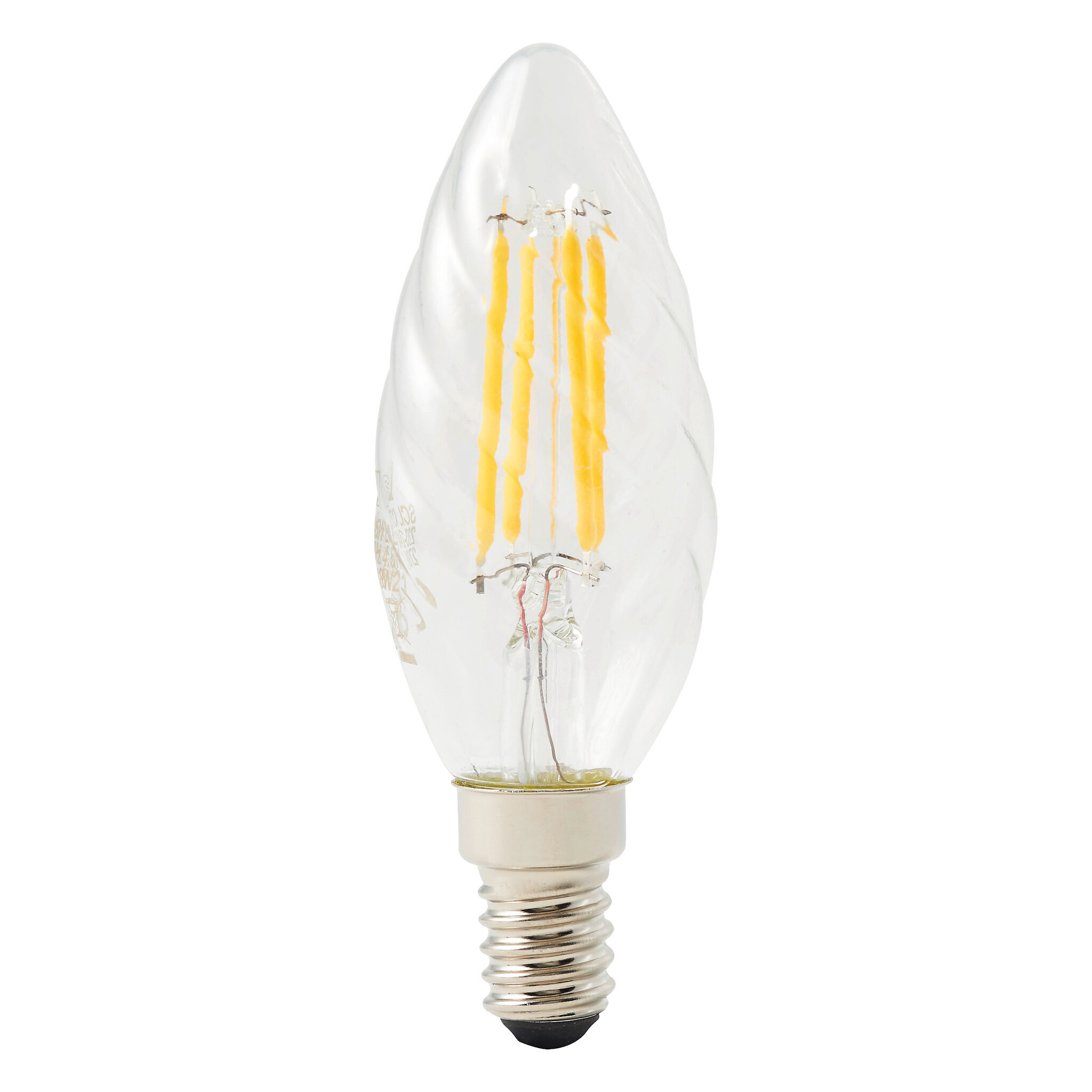 Promo Ampoule à filament flamme torsadée led diall e14 4,5w=40w blanc