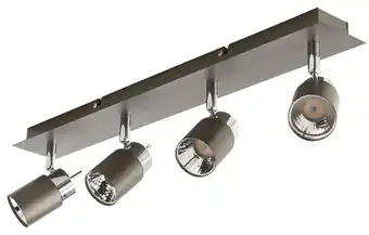 Castorama Réglette 4 spots hades métal gris/chrome led 4x3,5 w offre