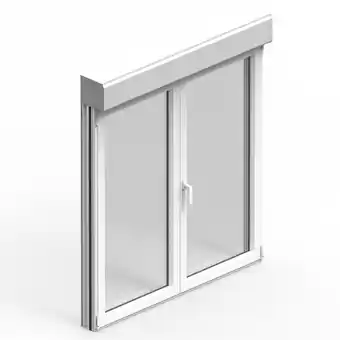 Castorama Fenêtre alu 2 vantaux oscillo-battant avec volet roulant électrique goodhome blanc - l.100 x h.165 cm offre
