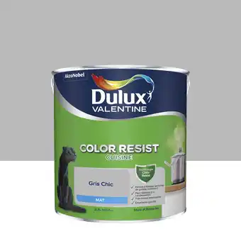Peinture murs et boiseries color resist cuisine dulux valentine mat gris chic 2,5l