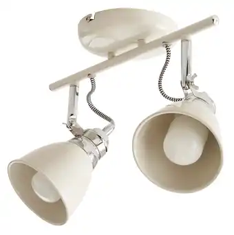 Castorama Réglette 2 spots hippolyta métal ivoire e14 2x28 w offre