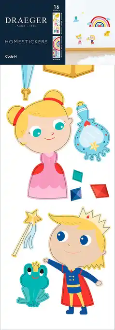 Sticker enfant princesse l.69 x l.24 cm