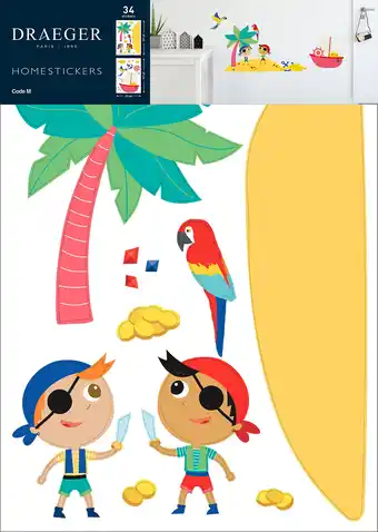 Sticker enfant pirate 49x69 cm