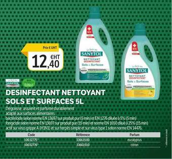 Désinfectant Nettoyant Sols Et Surfaces 5 L Sanytol