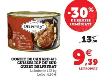 Super U Confit de Canard 4/5 Cuisses IGP du Sud offre