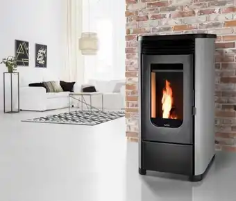 Intermarché Poêle à granulés de bois 7.5kw gris - leni7gris offre