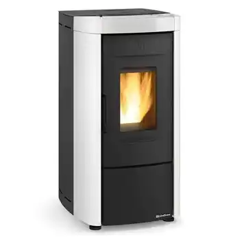 Poêle à granulés de bois 7kw blanc-noir - moiraevoblanc