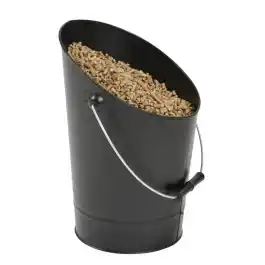 Seau à granulés de bois ø27cmxh.40cm bucky noir - dixneuf