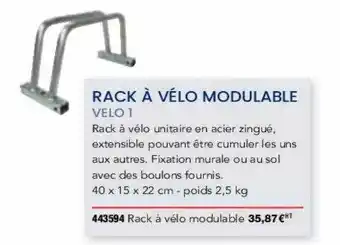 Rack à vélo modulable vélo 1