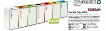 Poubelle cubatri 75 l rossignol