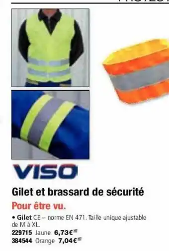 Calipage Gilet et brassard de sécurité viso offre
