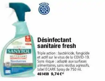 Calipage Désinfectant sanitaire fresh sanytol offre