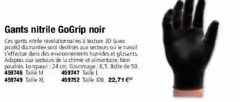 Gants nitrile gogrip noir