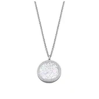 Collier lotus dame chaine et pendentif nacre rond