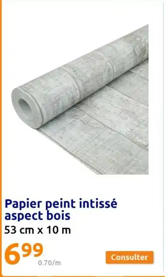 Action Papier peint intissé aspect bois offre