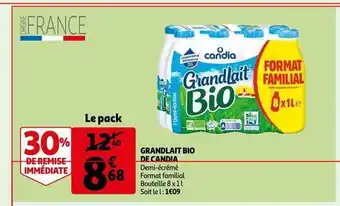 Auchan Grandlait bio de candia offre