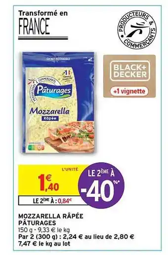Intermarché Contact Mozzarella râpée pâturages offre