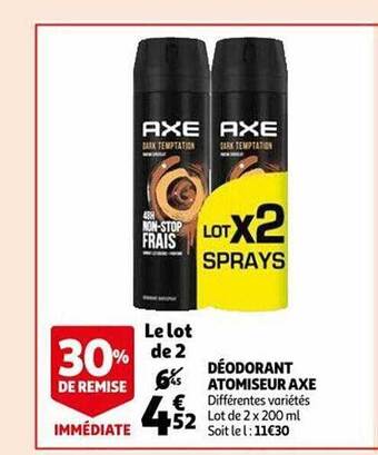 Auchan Déodorant atomiseur axe offre