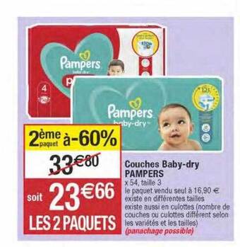 Migros Couches baby-dry pampers offre