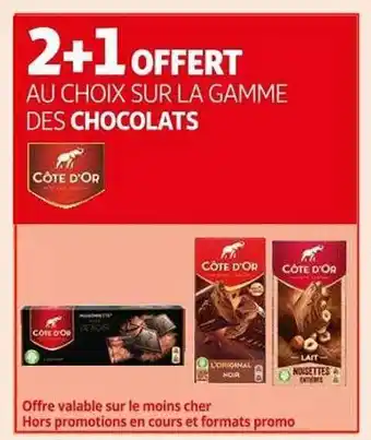 Auchan La gamme des chocolats côte d'or offre