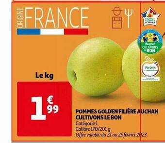Auchan Pommes golden filière auchan cultivons le bon offre